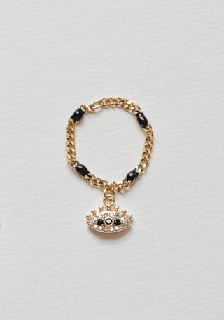 Bague avec charm confettis noirs