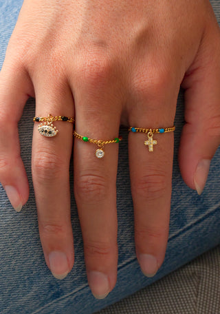 Anillo confeti con charm