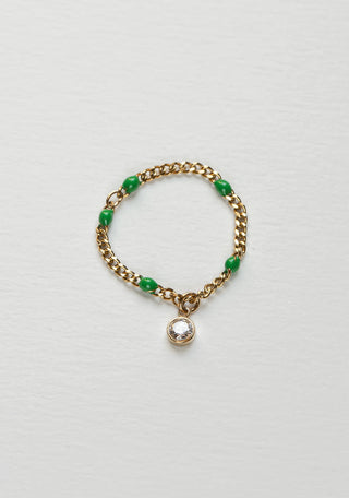Bague avec charm confettis verts