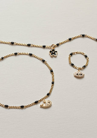 Bracelet Chaine Confettis noirs