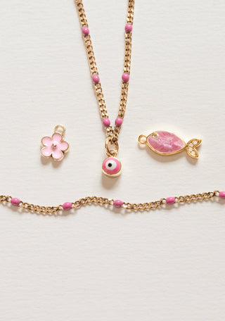 Pendentif Charm Fleurs Couleur