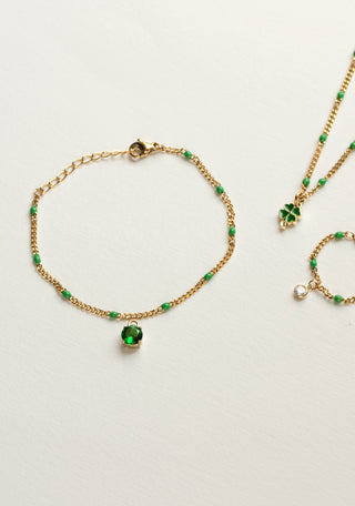 Bracelet Chaine Confettis Verts