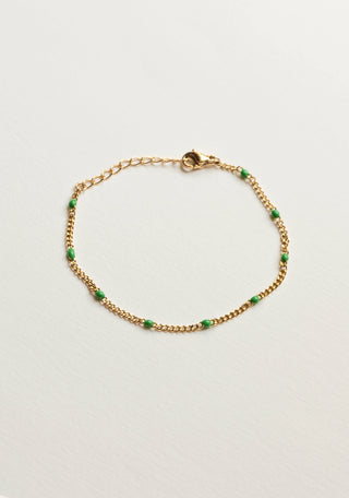 Bracelet Chaine Confettis Verts