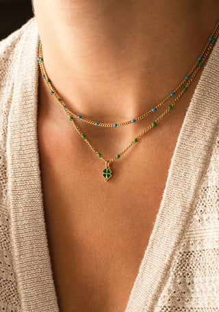 Collier Chaine Confettis Verts